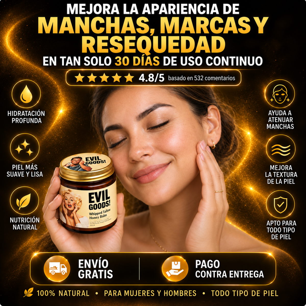 ✨ Evil Goods™ | Sebo de Res Premium para una Piel Más Suave, Hidratada y Radiante