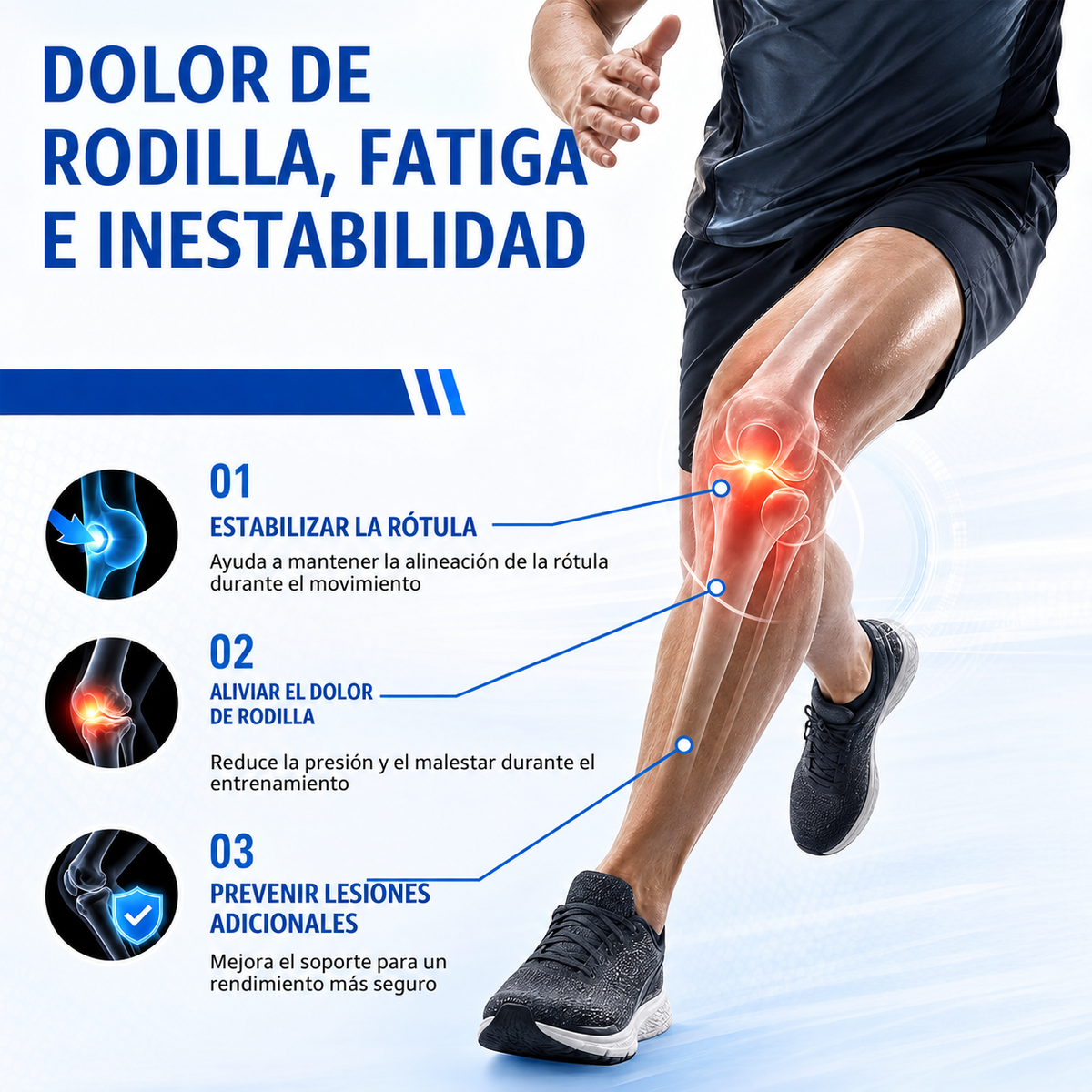 🏃 MoviKnee™ | ¿Sientes tus rodillas inestables? Dale el soporte que necesitan.