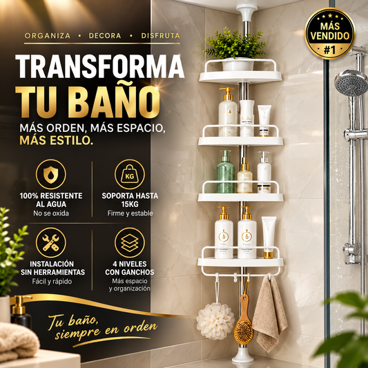 🚿 Organiza tu Ducha y Gana Más Espacio | Esquinero de 4 Niveles